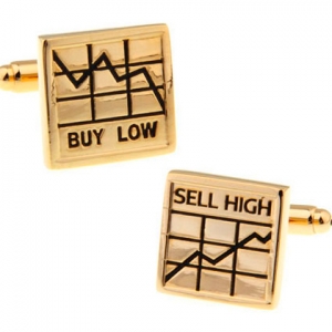 Запонки Buy Low - Sell High золотые