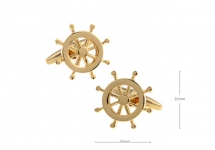 Запонки штурвал золотой